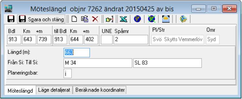 Sida 13 Förändrad objekttyper Möteslängd Ny a ribut Planeringsbar Värdemängd: Ja Nej Signal