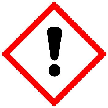 Märkning - (EG) nr 1272/2008 [CLP/GHS] GHS07 Signalord Varning Hänvisningar på faror H319 Orsakar allvarlig ögonirritation.