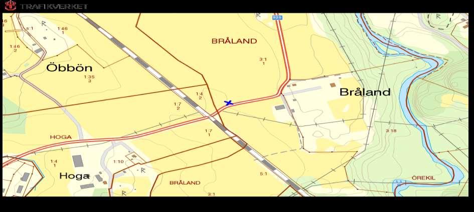 Övriga alléer och vägträd 925, Bråland, BRÅLAND Vägträd ID på karta 21 Vägnummer O 925 Namn Bråland BRÅLAND Gammalt namn och ID [925_1_Munkedal] Östra sidan - Norra sidan 1 ask.