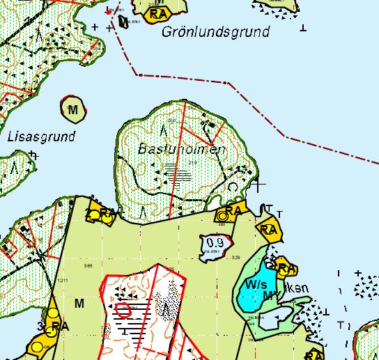 6 Bild 4. Utdrag ur Strandgeneralplan för fastlandsstränder. 5.8 Detaljplan Området omfattas av Bastuholmens stranddetaljplan, planen godkändes av kommunfullmäktige 16.11.1992. 5.9 Baskarta För området har använts samma baskarta som uppgjordes för den ursprungliga planen.
