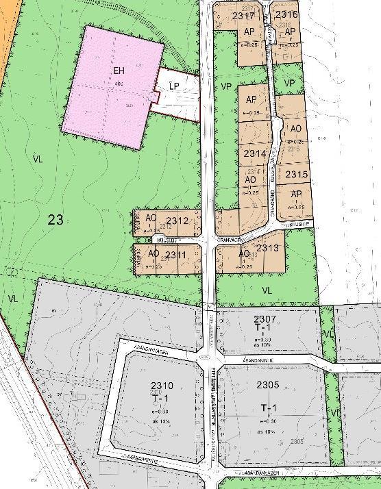 1-10 3.2.1.4 Detaljplan Planläggningsområdet berörs från tidigare av Åsändan detaljplan, fastställd 16.1.1991. I detaljplanen är området reserverat för främst industri och boendeverksamhet. Bild 6.