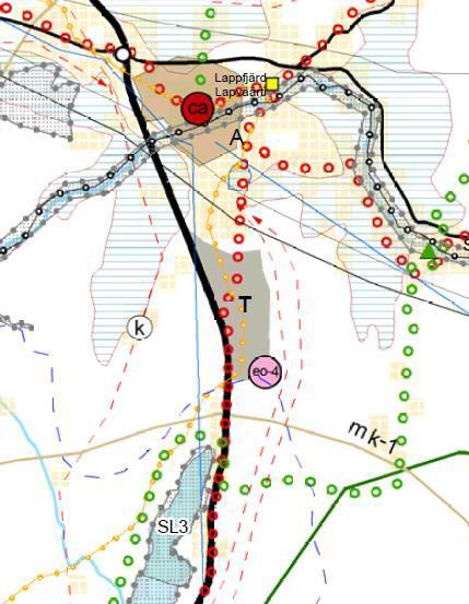 1-8 Bild 3. Utdrag ur Österbottens landskapsplan (fastställd 21.12.2010).