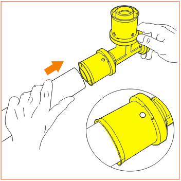 Använda silikonoljan från Valsir för att smörja innerkanten av röret eller o-ringarna som är monterade på slangnippeln.