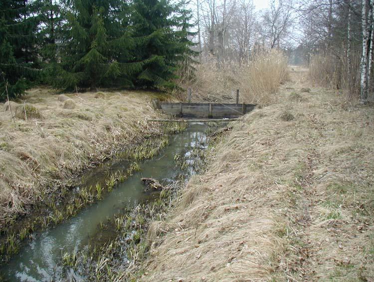 Nedströms 1 Samlingsprovet utgjordes av sediment från en provtagningspunkt före respektive efter