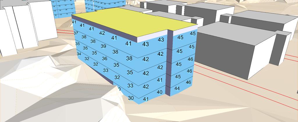 Vy från nordväst 2 Vy från sydöst 2 Riktvärde Högst 55 dba ekvivalent ljudnivå för dygn (gränsen