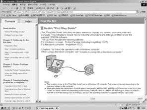 Visa "First Step Guide" (Startanvisningar) z Tips Se sida 101 när du använder en Macintoshdator.