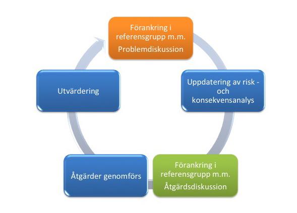 Figur 2. Att förankra arbetet och genomföra resultaten i risk- och konsekvensanalysen. 1.