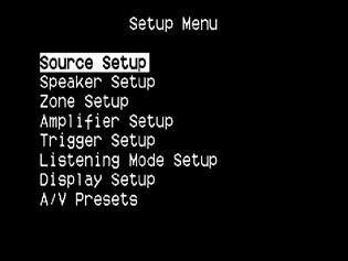 hantering HUR DU ANVÄNDER T 765 SETUP MENY Setup Meny (Inställningsmenyn) I Setup Meny kan du anpassa T 765 gentemot den andra utrustningen som används i ditt system.