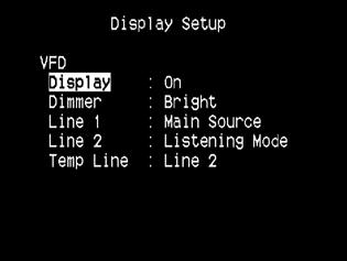 Notera Konfigurationer som görs i Display Setup används när de väljs via A/V Preset inställning. Se även avsnittet nedan om AV Presets.