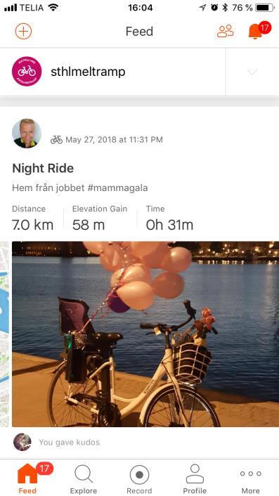 8 (15) Strava och #sthlmeltramp Deltagarna i Sthlm