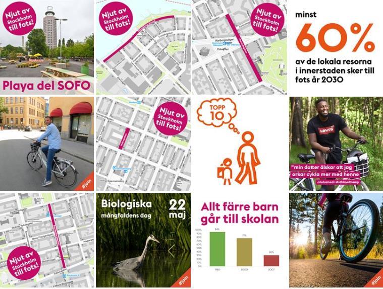 9 (15) Instagram och Facebook Under kampanjen användes Klimatsmarta stockholmares konton på Facebook och Instagram