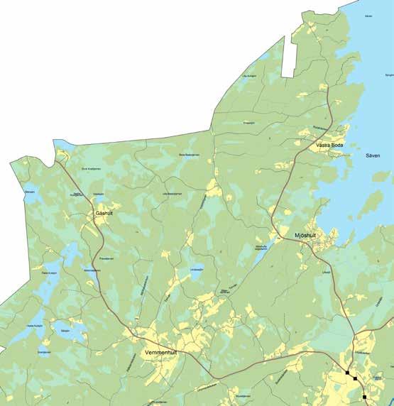 Områden ej i närheten av större bostadsområden Område 34 Väst om Säven Område 34 Väst om Säven Rekreationsmöjligheter idag Anläggningar för rekreation -