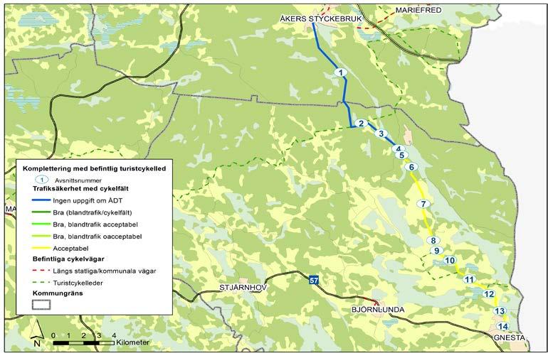 Kompletterande cykelstråk Karta 30 Stråkförslag Åkers