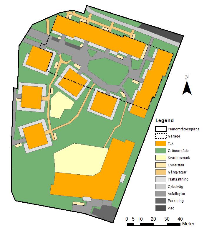 Figur 3-3. Planerad markanvändning inom planområdet Apelvägen. 3.2 