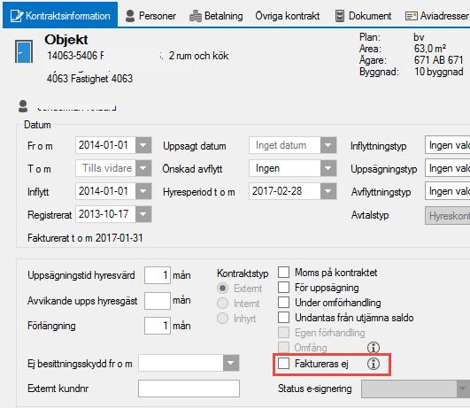 Om kontraktsförlängningen inte körs kommer de att dyka upp i kontraktsbevakningen och kontraktsförlängningen hela tiden. OBS!