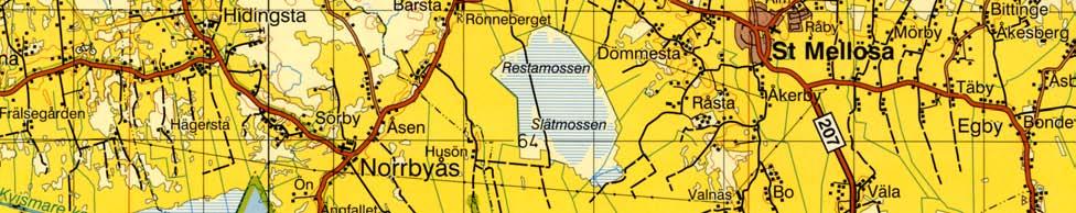 undersökningsområdet markerat. Skala 1:100 000.