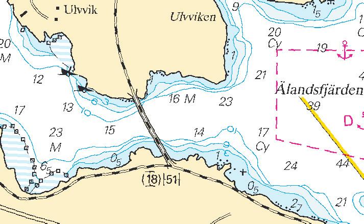 5 Nr 279 Bottenhavet / Sea of Bothnia * 5918 Sjökort/Chart: 52, 523 Sverige. Bottenhavet. NV om Härnösand. Älandsfjärden. Ny bro.