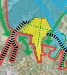 3.1.8 Norra Vallentuna Nordväst (NV) Området (gult) bedöms inrymma totalt ca 800-1000 bostäder.
