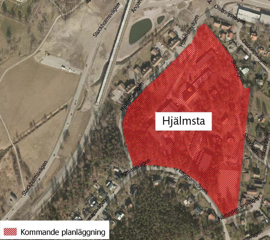 3.3.1 Hjälmsta Hjälmstaområdet (mark som inte behövs för skoländamål) bedöms kunna inrymma ca 50