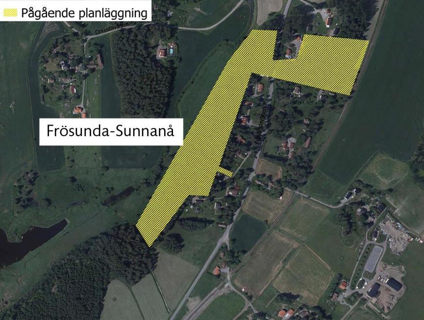 3.4.7 Frösunda-Sunnanå Området bedöms inrymma ca 10 småhus på större tomter.
