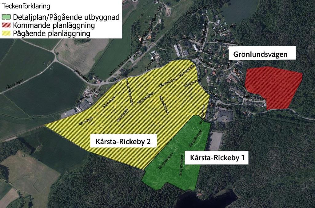 3.5.2 Grönlundsvägen Området bedöms kunna inrymma 35-50 småhus. I BBP17A redovisas 35 småhus på större tomter.