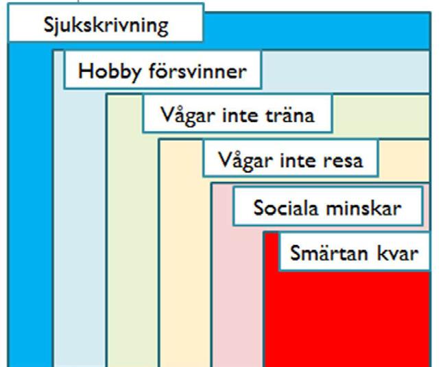 SMÄRTPSYKOLOGI I studier har det framkommit att mycket katastrofierande oro kan förstärka smärtan med 30%. Hur kommer det sig. Jo återigen för att hjärnan tolkar smärtsignalen som ett hot.