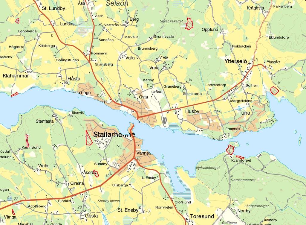 finns ett flertal lika nyckelbitper. Exempel på nyckelbitper sm finns inm planmrådet är skgsmråden med barrskg vid Sundby strand ch Klsundet samt ädellövskg vid Tunaviken.