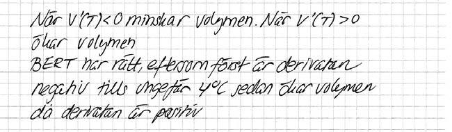negativ derivata innebär att volymen minskar med klar och tydlig motivering +1 vg + 1 vg Exempel på olika elevlösningar och hur de poängsätts ges nedan.