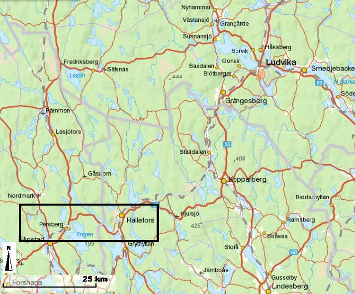 Förlängd koncession för befintlig 145 kv ledning mellan station Hällefors och Persberg i Hällefors och Filipstads kommuner i Örebro och