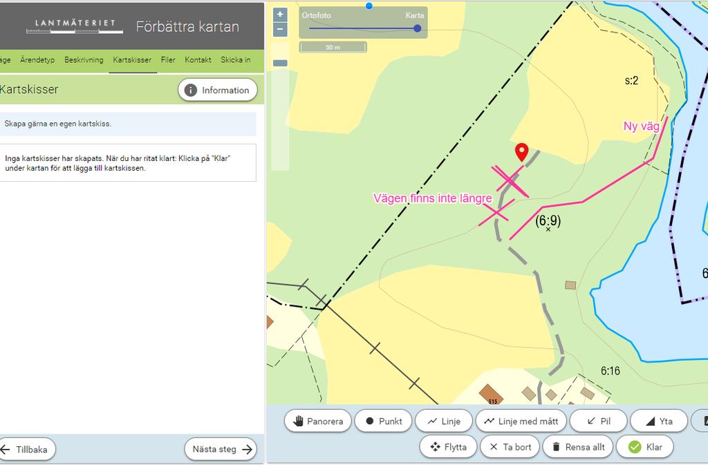 Förändrad e-tjänst - Förbättra kartan Kartgränssnitt ersätter webbformulär för att rapportera fel i kartan Underlättar för användare att rapportera fel eller lägga