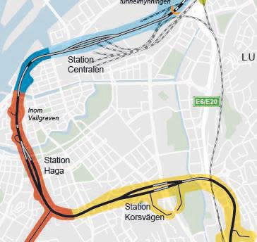 Korsvägen. Station Korsvägen ligger intill Liseberg och Svenska Mässan, och har flera utmaningar i förutsättningarna.