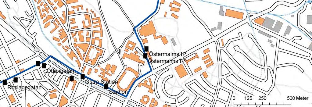 Önskvärt är att Bobergsgatan skyltas till 40 km/h. Vid Östermalms IP föreslås hållplatsläget mot Ropsten flyttas till ett läge mittemot hållplatsen i andra riktningen.