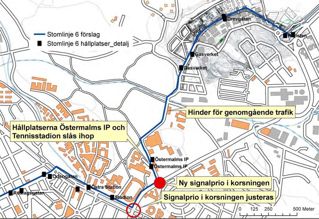 10(22) 5 Framkomlighet I öster passerar stomlinje 6 genom Norra Djurgårdsstaden. Under bebyggelsen löper Norra Länken som är avsedd att ta hand om stora delar av biltrafiken.
