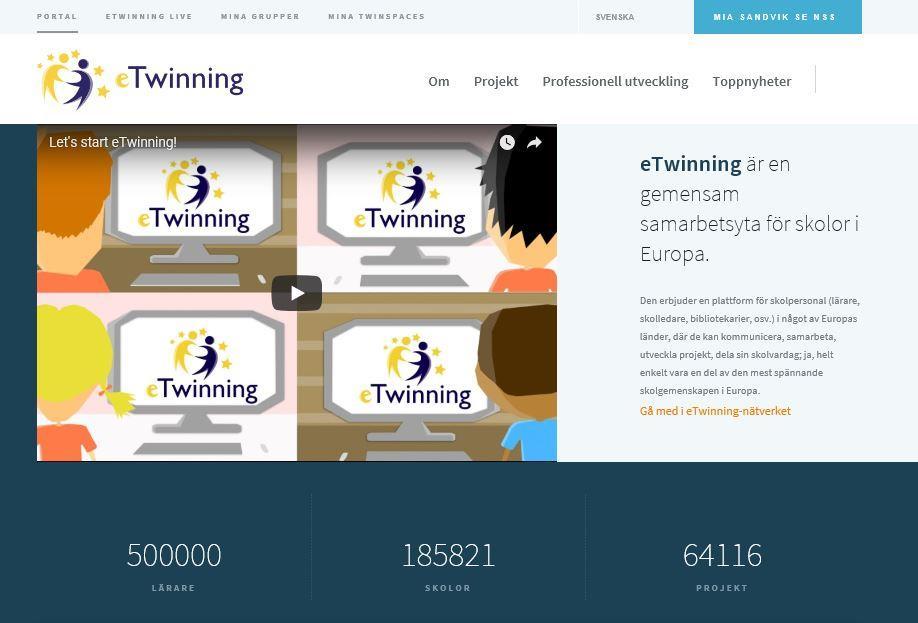 etwinning nätverket för skolor i Europa Programmet kombinerar digitala arbetssätt med internationellt samarbete SAMARBETE I PROJEKT Partnersök- och kommunikationsverktyg för att planera och genomföra