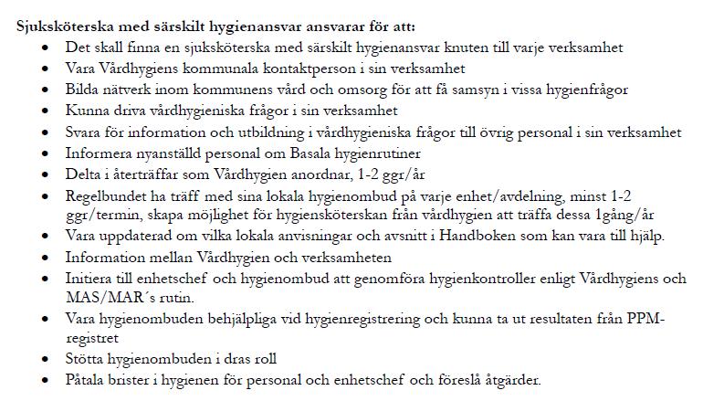 Vårdhygien rutin och ansvar - Rutinen gäller inom Äldreomsorgen, Individ-och