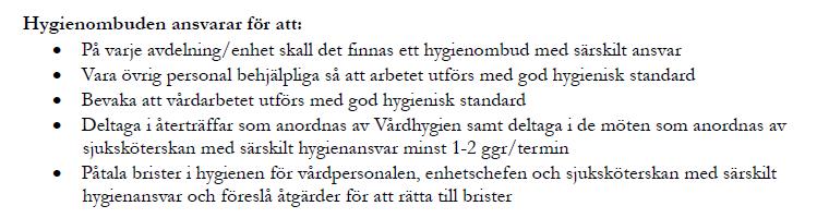 Vårdhygien rutin och ansvar - Rutinen gäller inom Äldreomsorgen, Individ-och