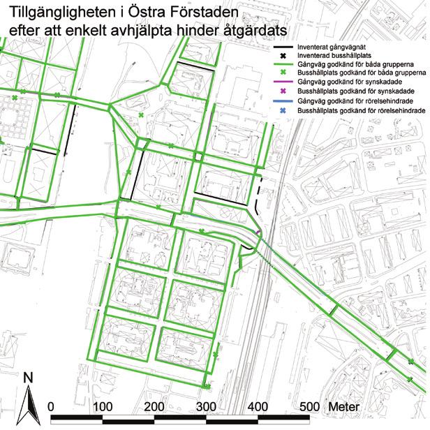 Det rör sig om trottoarer som idag saknar belysning, sträckor med många stora avbrott, mycket smala trottoarer som skulle ta allt