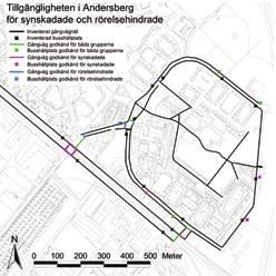 Andersberg: I Andersberg kan busshållplatser och övergångsställen göras tillgängliga genom åtgärdandet av