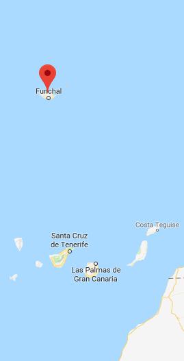 Om Madeira 40 mil norr om Gran Canaria i Atlanten 57 km lång och 22 km bred 267 000 invånare varav ca hälften bor i huvudstaden Funchal Bebott under romartiden.