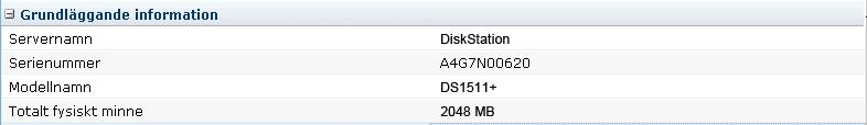 Se till att RackStation känner igen den nya minneskapaciteten Efter installation av ny minnesmodul i din RackStation rekommenderar vi att du kontrollerar att systemet känner igen det nya minnet.