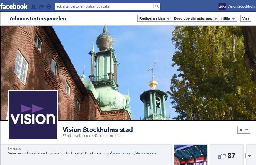 se/stockholmsstad. Under året har Vision Stockholms stad också skapat en ny facebooksida där information om aktuella händelser löpande kommer att läggas ut. Adressen är www.facebook.se/visionstockholmsstad.