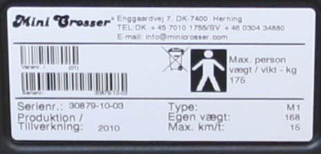 Serienummer På alla fordon sitter en serienummerskylt där tillverkningsår, tillverkningsmånad och serienummer anges.