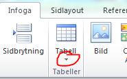 Sida 4 (5 Markera i rutorna hur många kolumner och rader du vill ha i din tabell. (Fler rader kan lätt läggas till senare genom att ställa markören i sista tabellcellen och trycka på Tabb-tangenten.