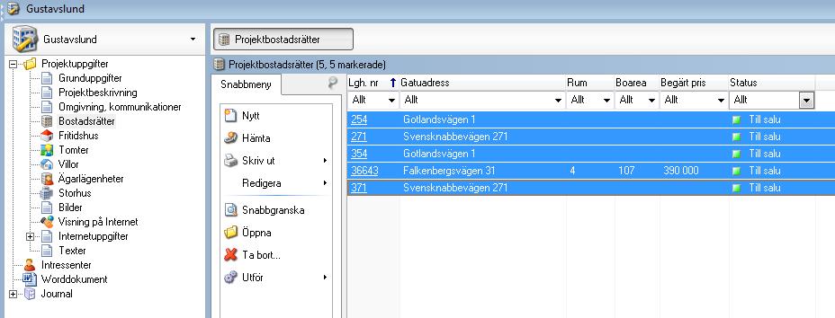 MASSÄNDRA LÅNG SÄLJANDE BESKRIVNING I ett projekt ingår ofta många bostäder.