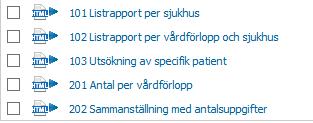 Rapporterna finns i Cognos All utdata finns på en regiongemensam Cognosserver http://bi.vgregion.se/ Rapporterna finns under mappen standardiserade vårdförlopp. Klicka er fram till rapporter.