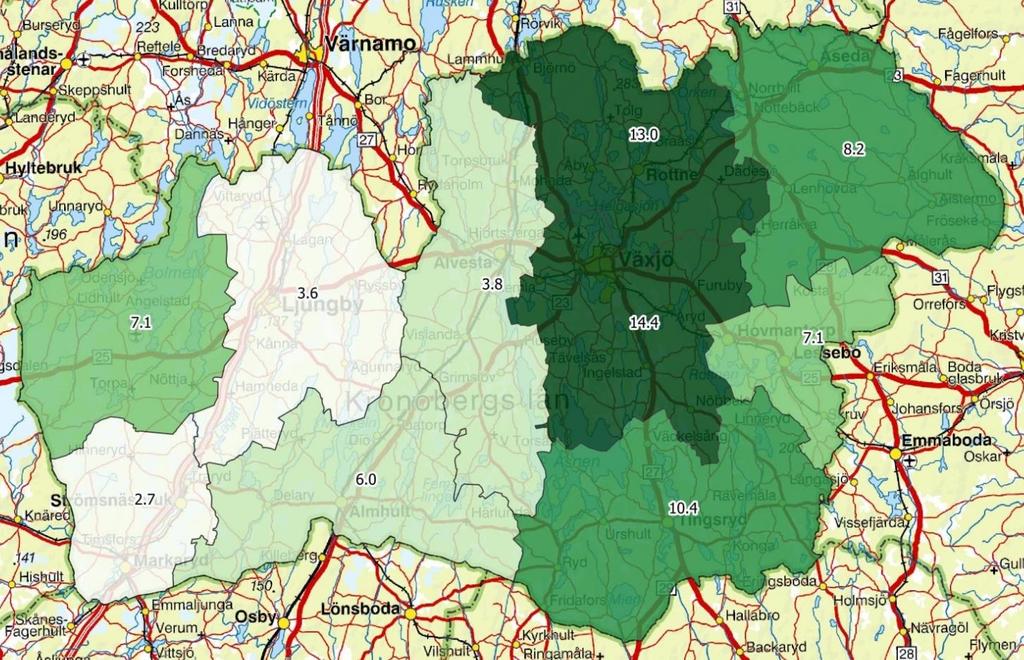 Avskjutning vildsvin Kronobergs län 2017/ 2018 Vildsvinsavskjutningen har sedan 2012/2013 sjunkit, vilket också stämmer överens med stammens utveckling.