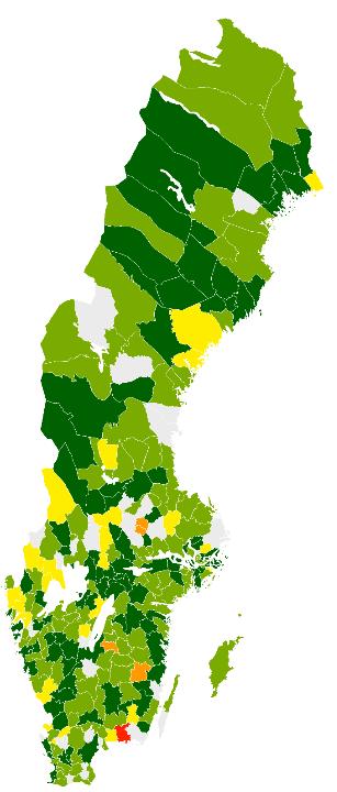 Rapportering av lägesbildsuppdraget Skola och utbildning samtliga kartor 2.1 Nivå av påverkan på förskoleverksamheten 2.