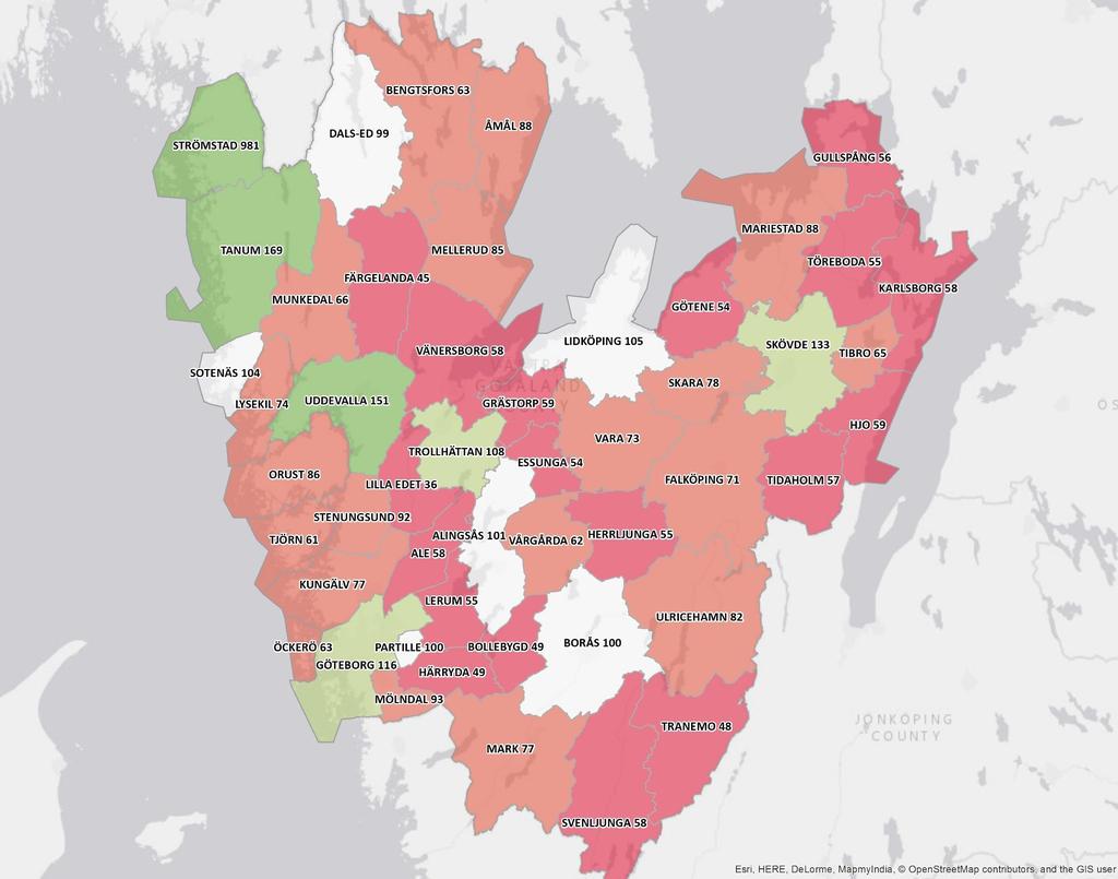 FÖRSÄLJNINGS- INDEX 2017 1. Strömstad 981 2. Tanum 169 3. Uddevalla 151 4. Skövde 133 5.