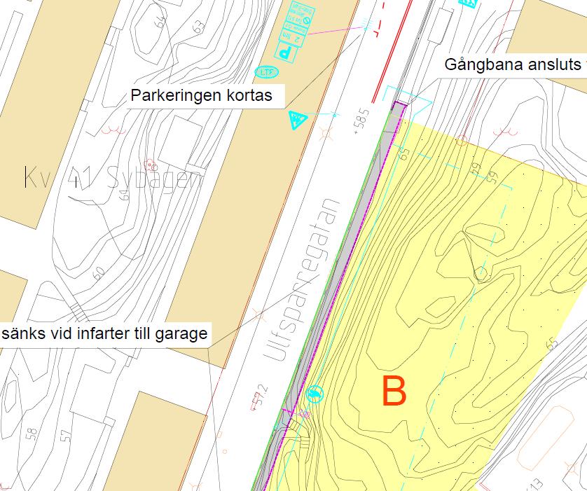 6 Konsekvenser av trafikförslag Gångbanan syftar till att öka framkomligheten och tillgängligheten för de oskyddade trafikanterna när de planerade bostäderna tillkommer.