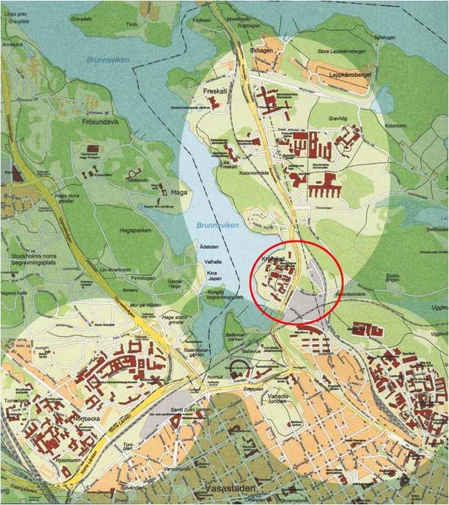 SID 5 (14) Vetenskapsstaden, Albano inringat Pågående planering i närområdet För Hagastaden, som omfattar delar inom både Stockholm och Solna stad pågår en omfattande planering.